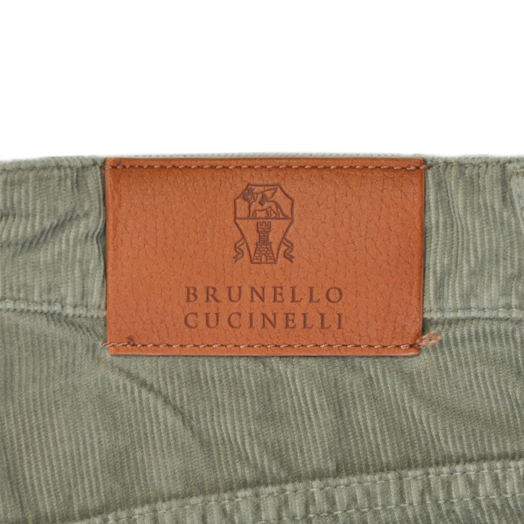 Brunello Cucinelli Sage Green Italian Fit Corduroy Pants