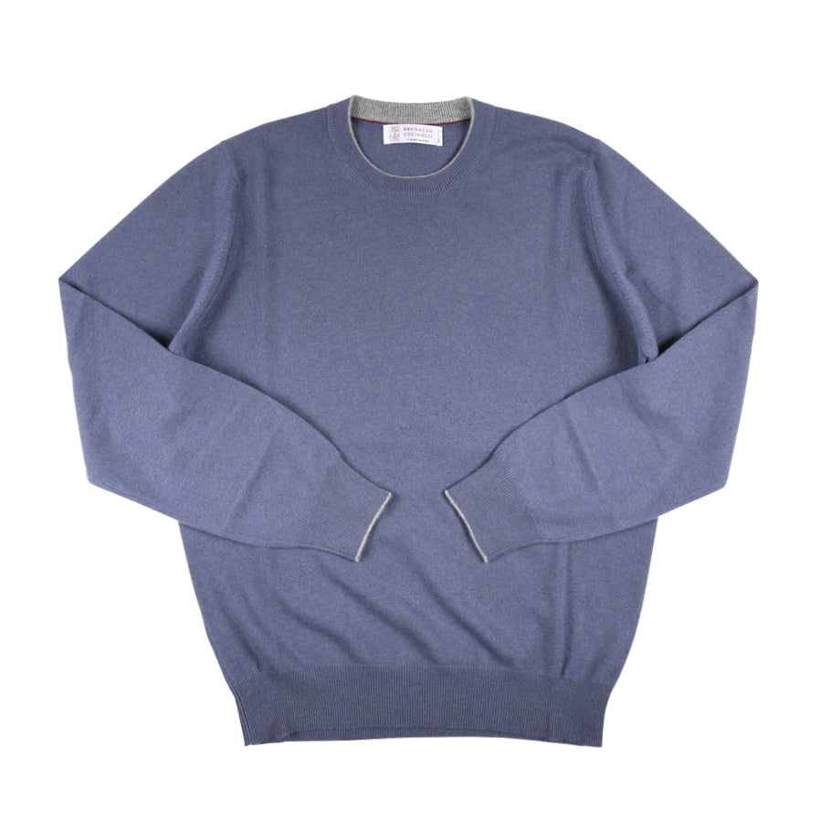 Brunello Cucinelli Purple Cashmere Crew Neck Sweater