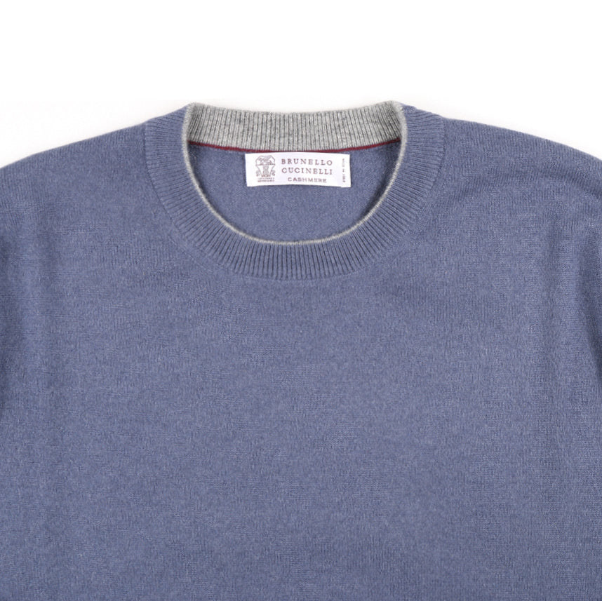Brunello Cucinelli Purple Cashmere Crew Neck Sweater