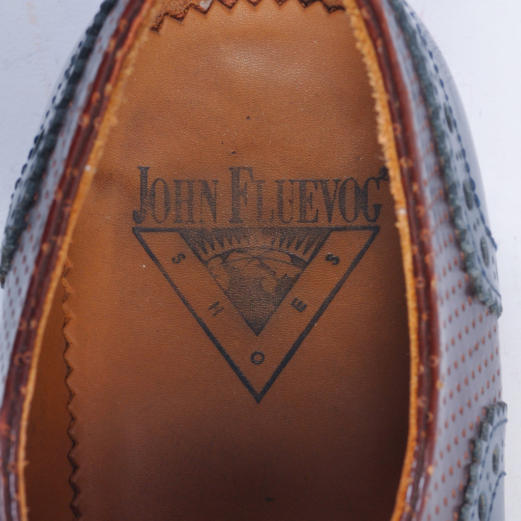 Fluevog Blue and Brown Twin Turbine Oxfords