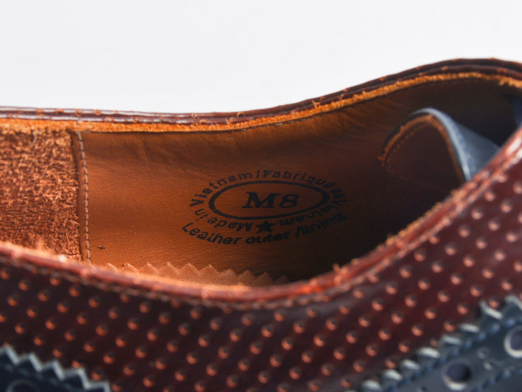 Fluevog Blue and Brown Twin Turbine Oxfords