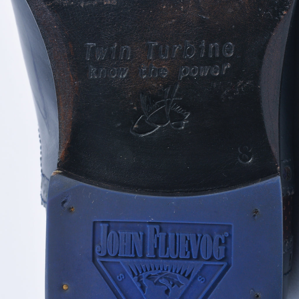 Fluevog Blue and Brown Twin Turbine Oxfords