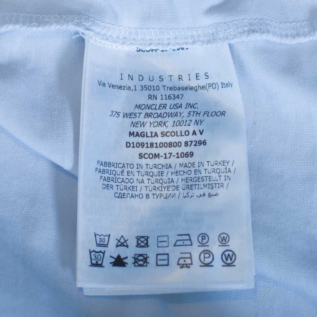 Moncler White Slim Fit Maglia Scollo V-Neck T-Shirt