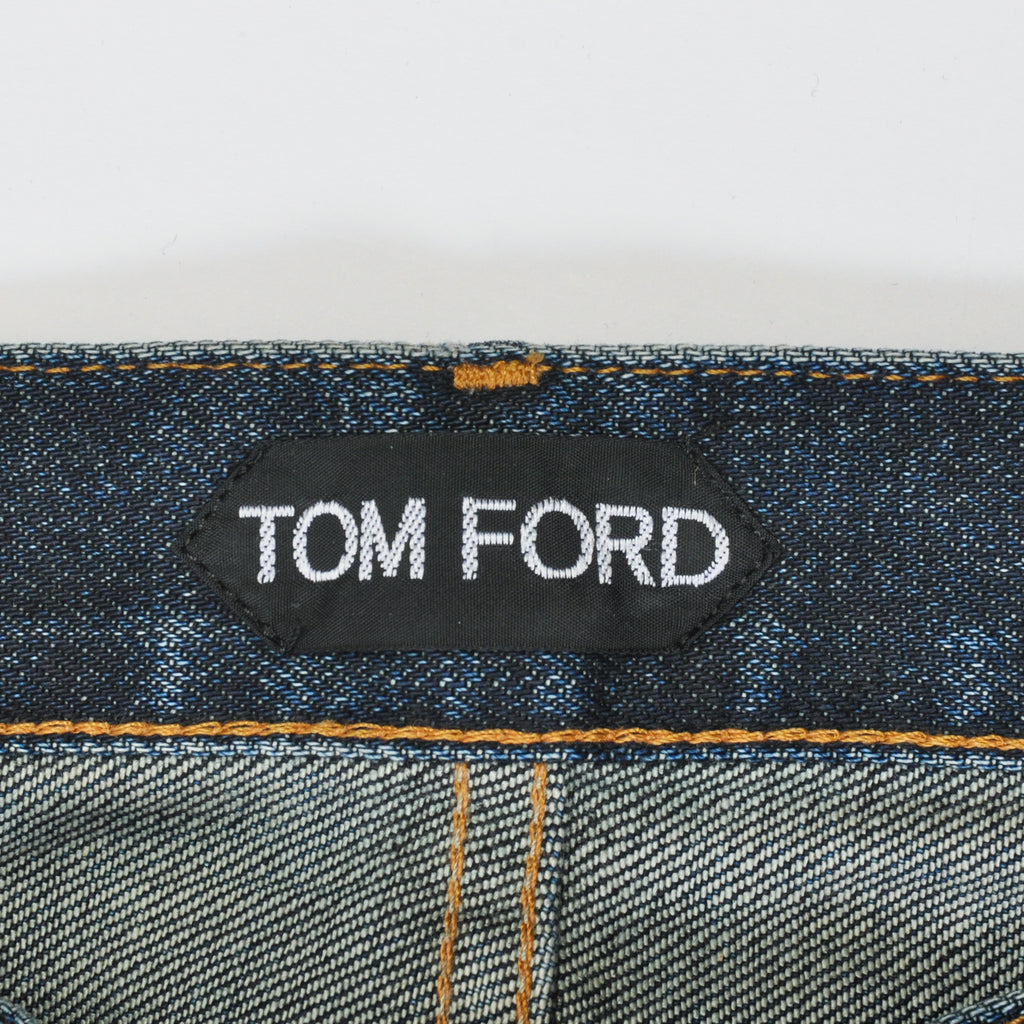 Tom Ford Blue Slim Fit Button Fly Jeans