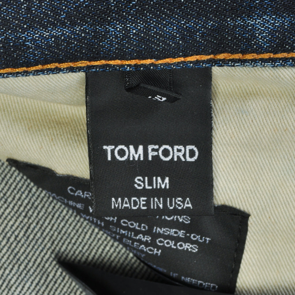 Tom Ford Blue Slim Fit Button Fly Jeans