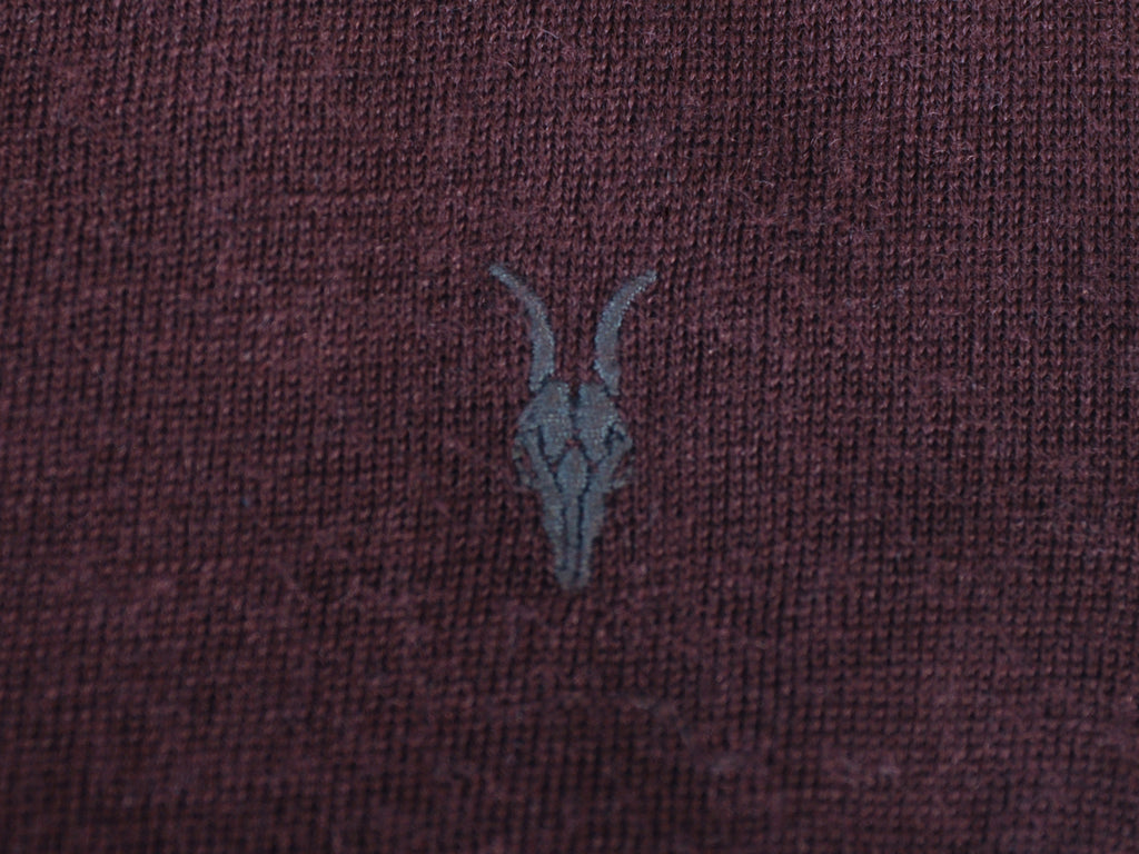 AllSaints Brown Mode Merino Full Zip Knit Hoodie