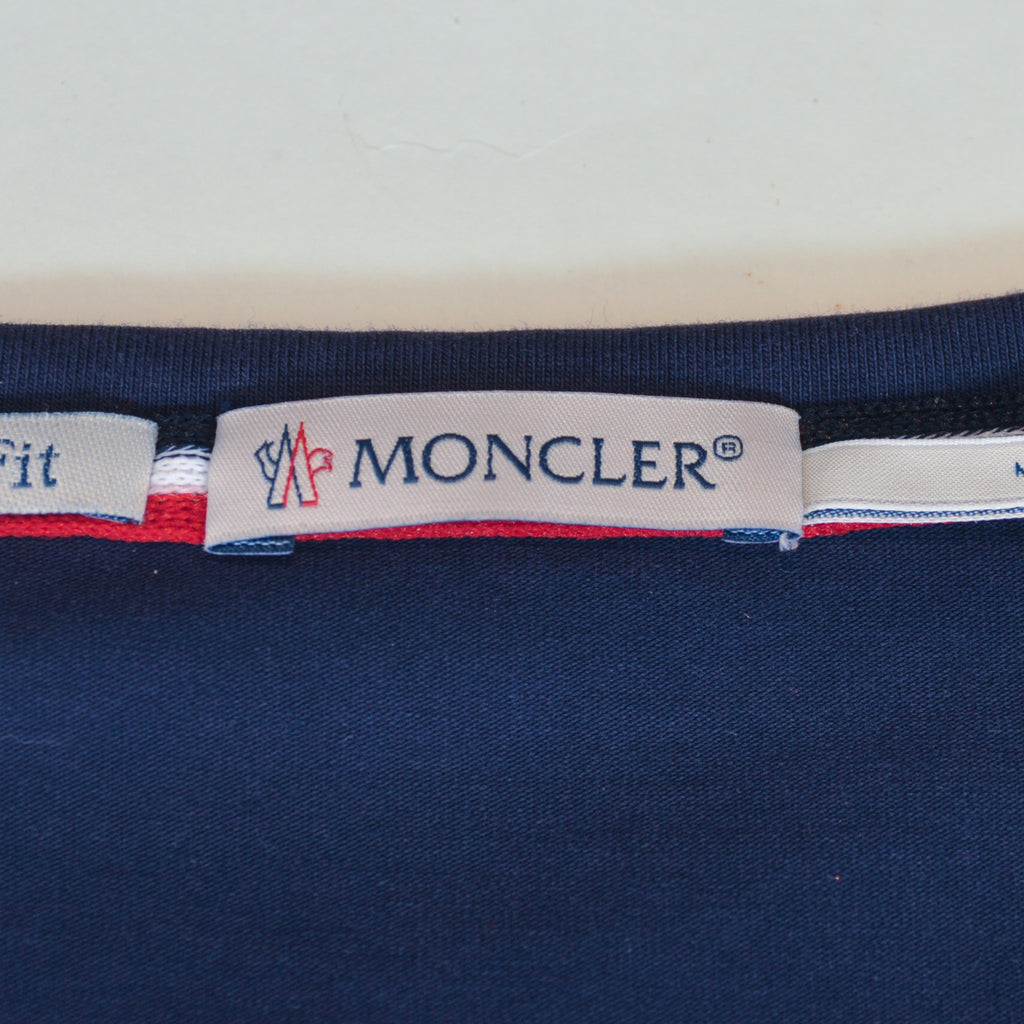 Moncler Navy Blue Slim Fit Maglia T-Shirt