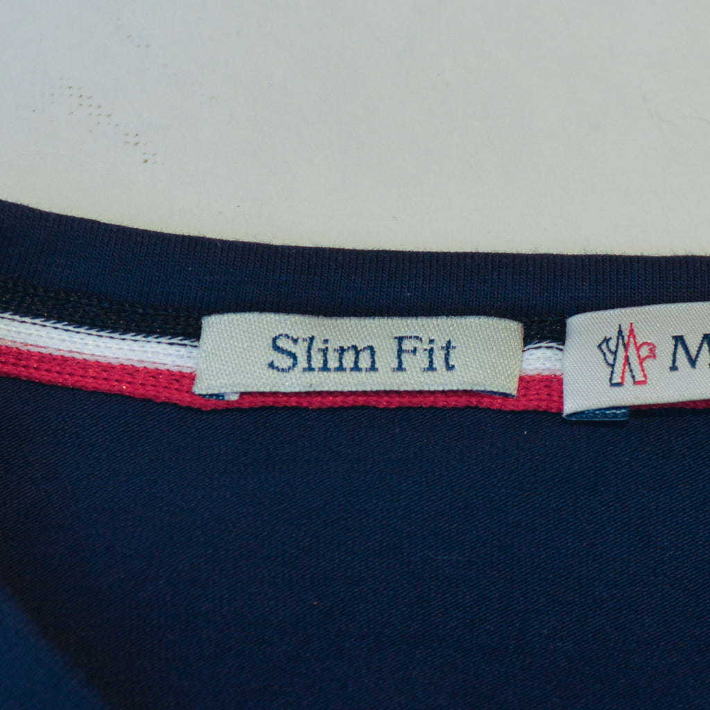 Moncler Navy Blue Slim Fit Maglia T-Shirt