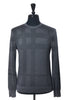 Burberry Grey Noval Check Silk Crew Neck Sweater