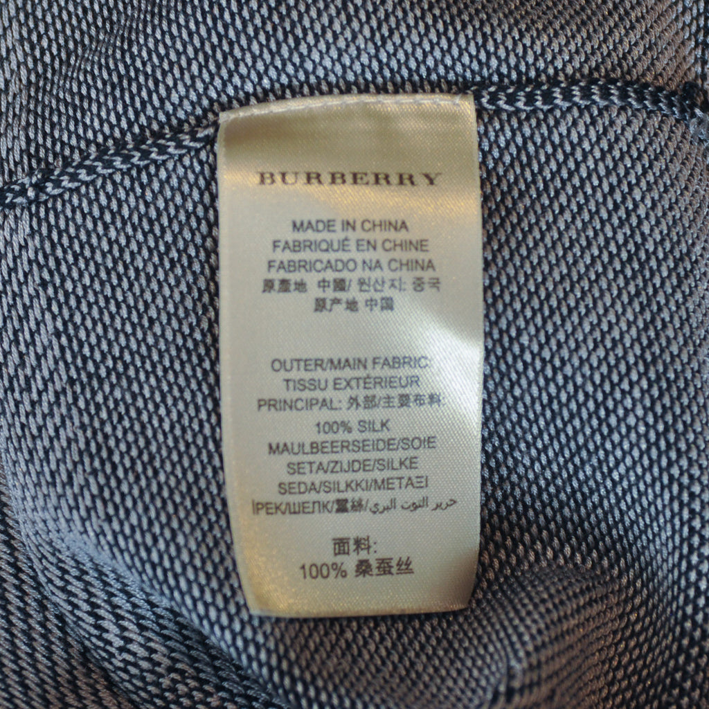 Burberry Grey Noval Check Silk Crew Neck Sweater