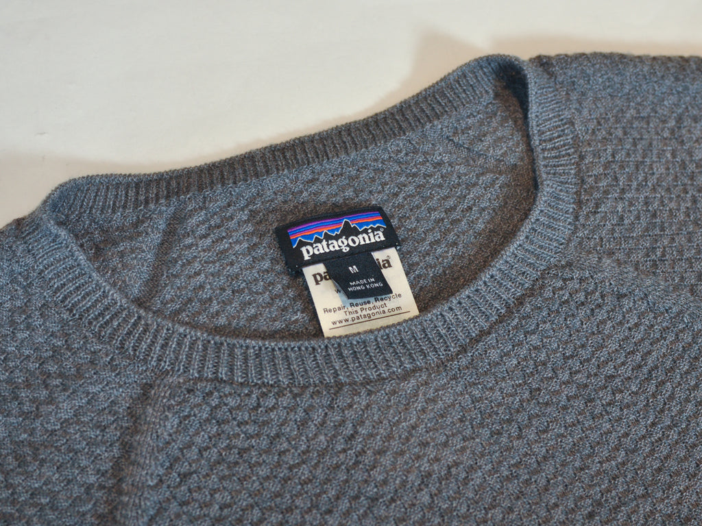 Patagonia Grey Basketweave Capilene Crew Neck Sweater