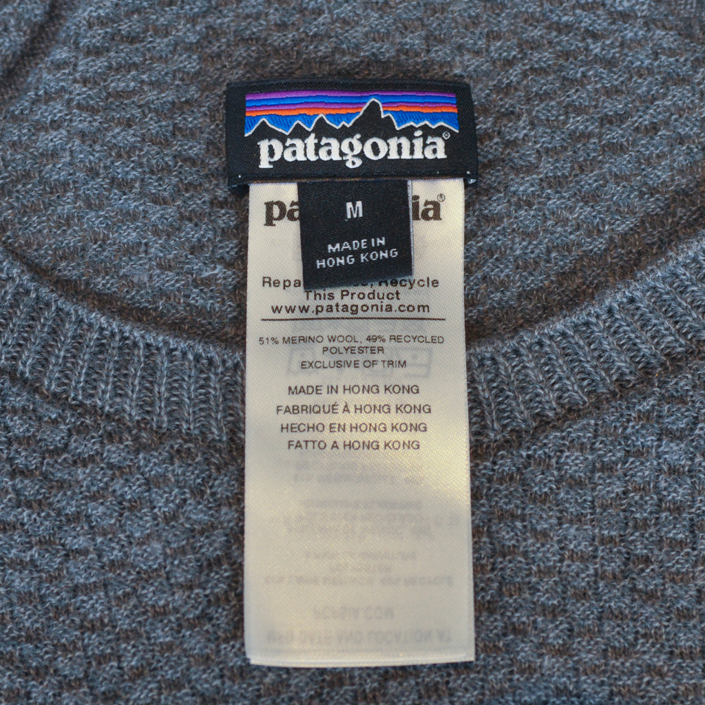 Patagonia Grey Basketweave Capilene Crew Neck Sweater