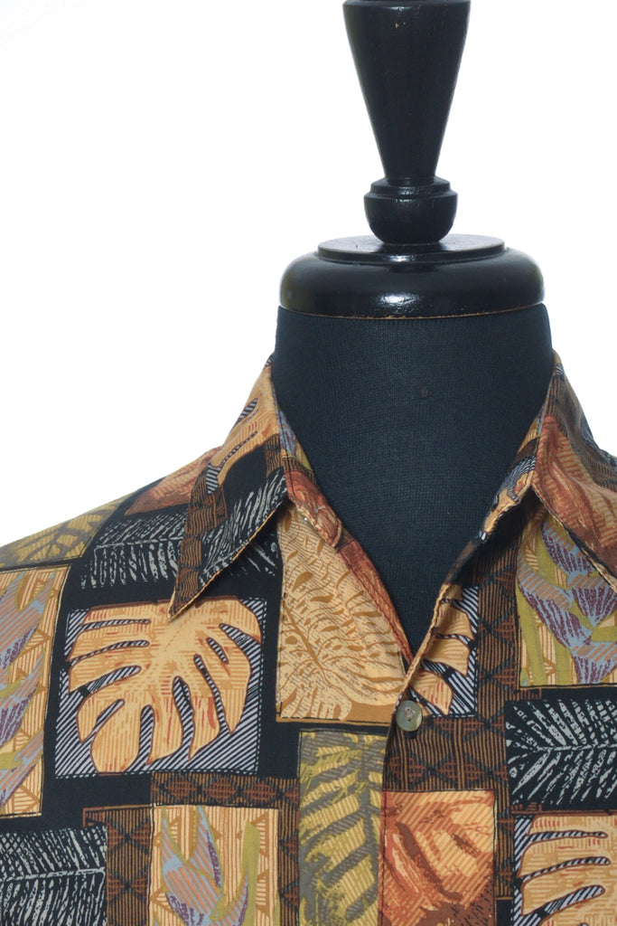 Tori Richard Vintage Palm Print Cotton Lawn Short Sleeve Shirt