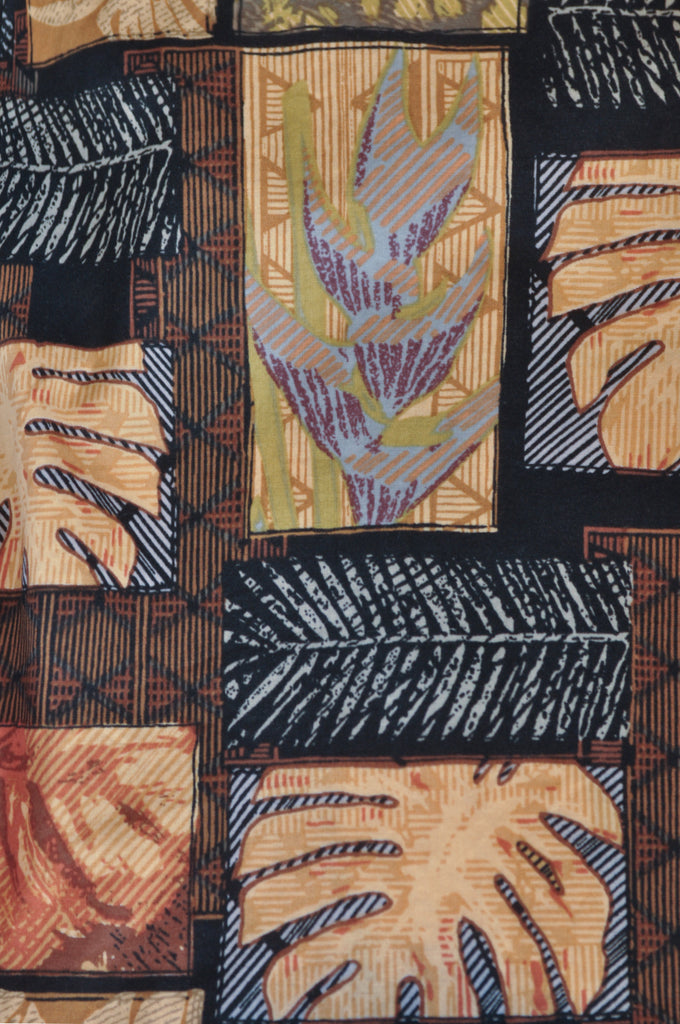 Tori Richard Vintage Palm Print Cotton Lawn Short Sleeve Shirt