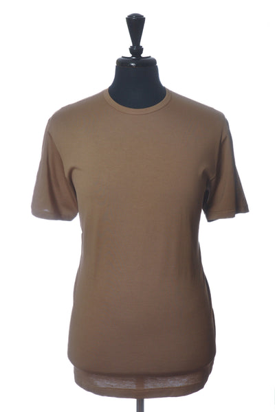 Sunspel Brown Cotton T-Shirt