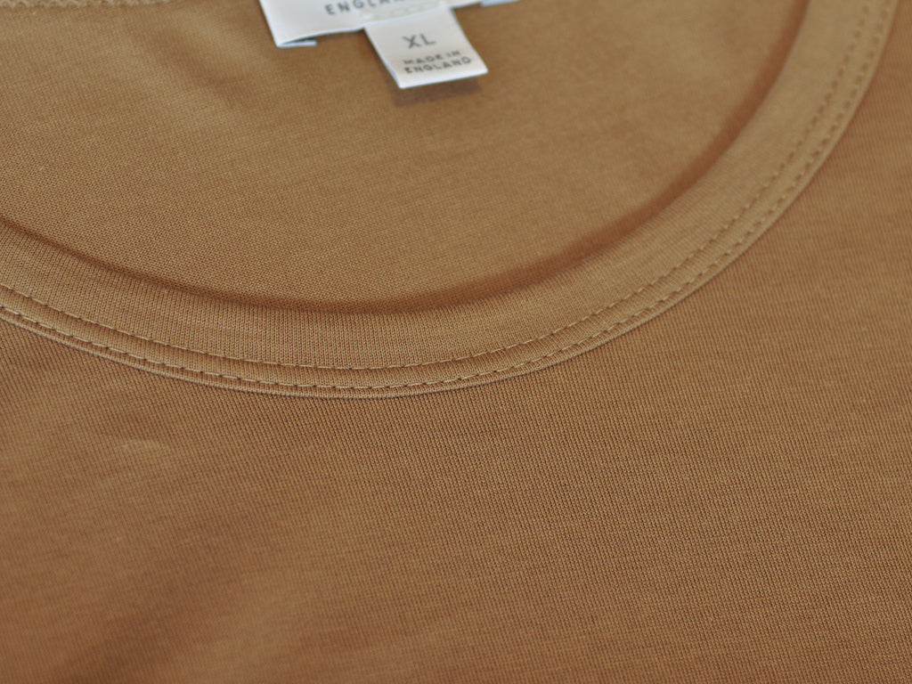 Sunspel Brown Cotton T-Shirt
