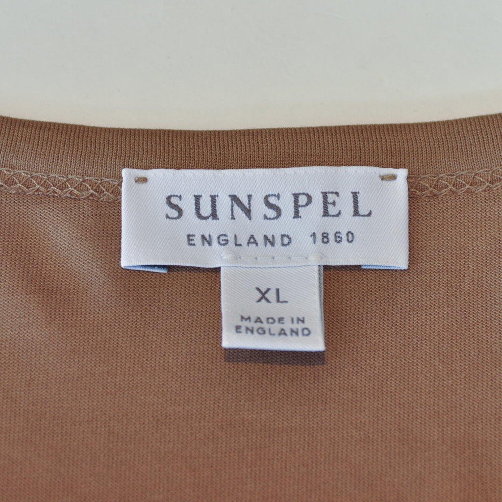 Sunspel Brown Cotton T-Shirt