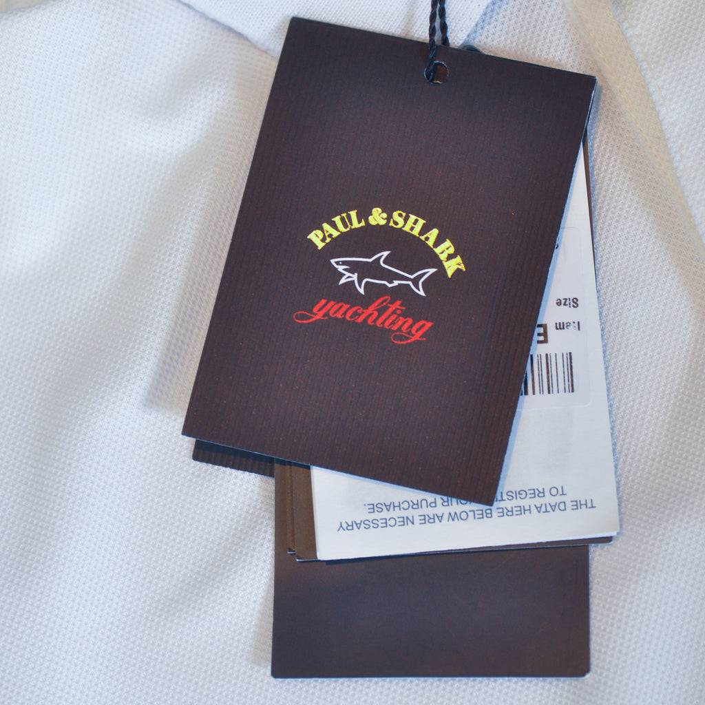 Paul & Shark NWT White Mercerized Cotton Polo Shirt