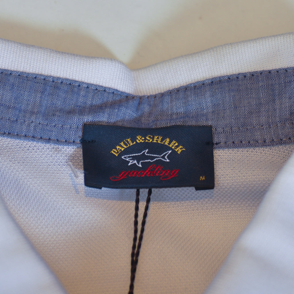 Paul & Shark NWT White Mercerized Cotton Polo Shirt