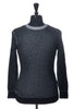 Benson Charcoal Grey Cashmere Blend Waffle Knit Crew Neck Sweater