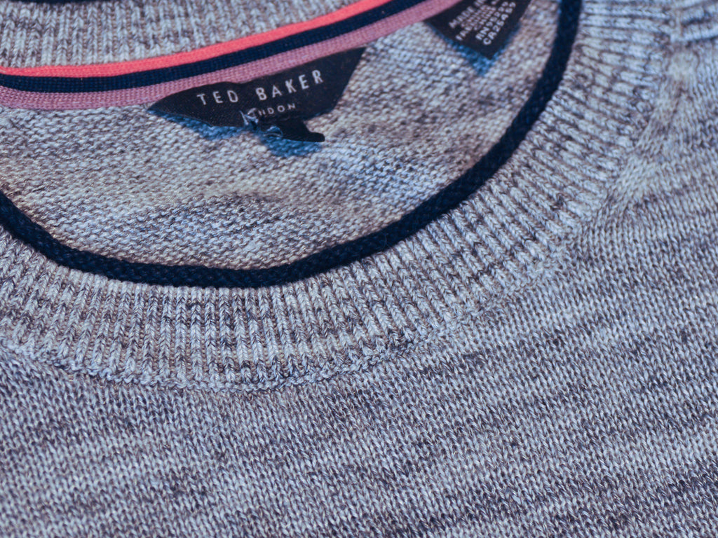 Ted Baker Grey Linen Blend Inzane Crew Neck Sweater