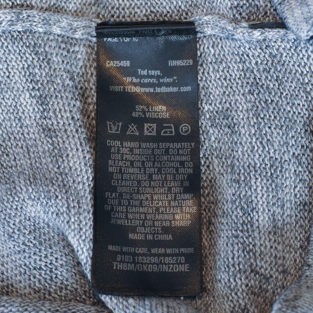 Ted Baker Grey Linen Blend Inzane Crew Neck Sweater