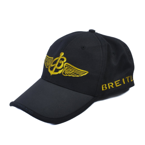 Breitling Yellow on Black Embroidered Baseball Cap