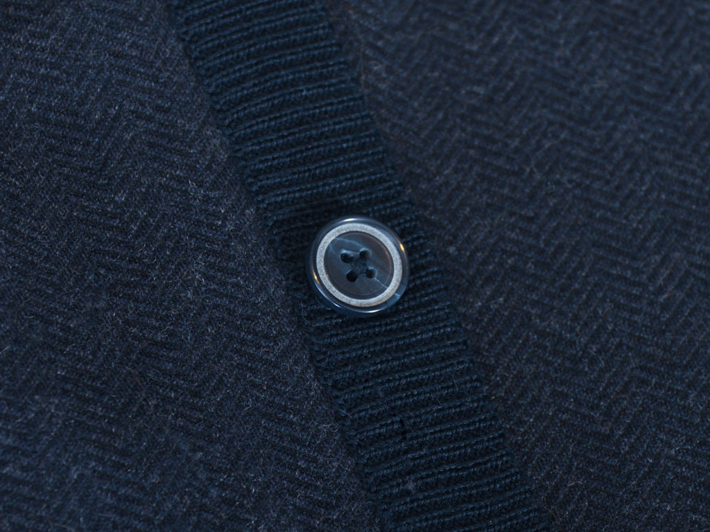 Van Gils Zorla Charcoal on Navy Herringbone Knit Vest