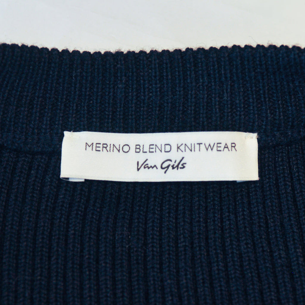 Van Gils Zorla Charcoal on Navy Herringbone Knit Vest