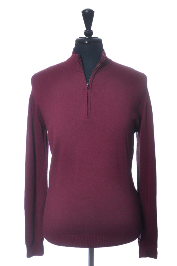 John Smedley Potion Purple Quarter Zip Sweater