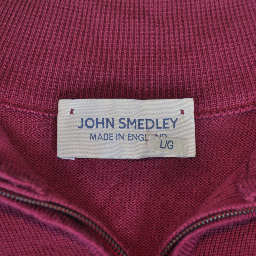 John Smedley Potion Purple Quarter Zip Sweater