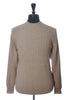 Gobi Brown Jacquard Cashmere Crew Neck Sweater
