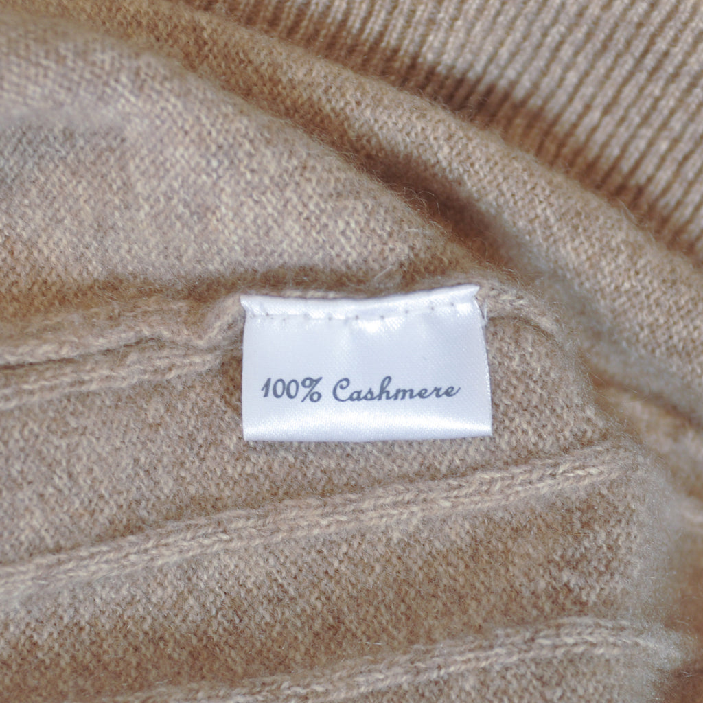 Gobi Brown Jacquard Cashmere Crew Neck Sweater
