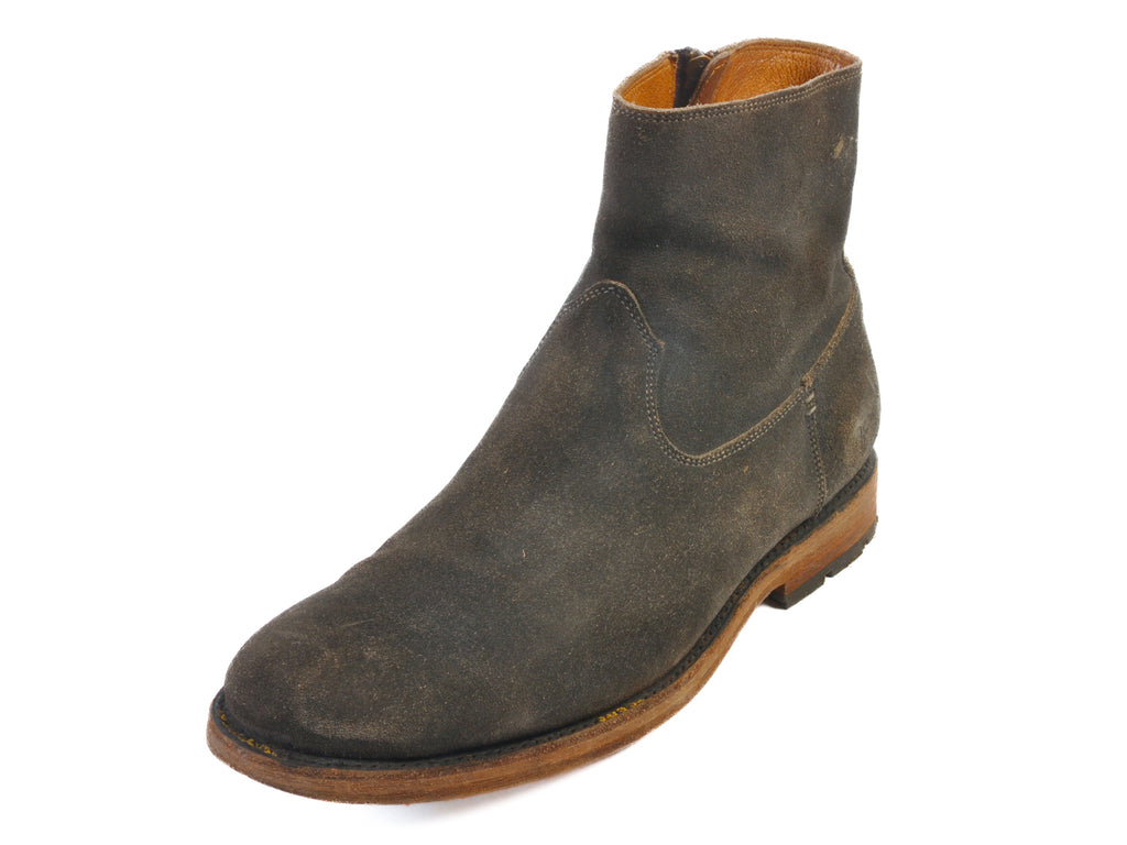 Frye Distressed Brown Suede Side Zip Boots