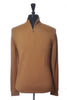 Faconnable Brown Merino Wool Quarter Zip Sweater