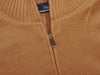 Faconnable Brown Merino Wool Quarter Zip Sweater
