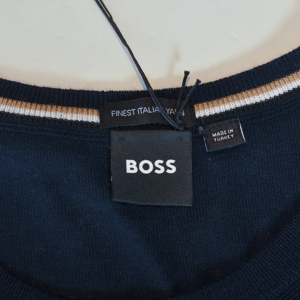 Hugo Boss Navy Blue Leno_P Crew Neck Sweater