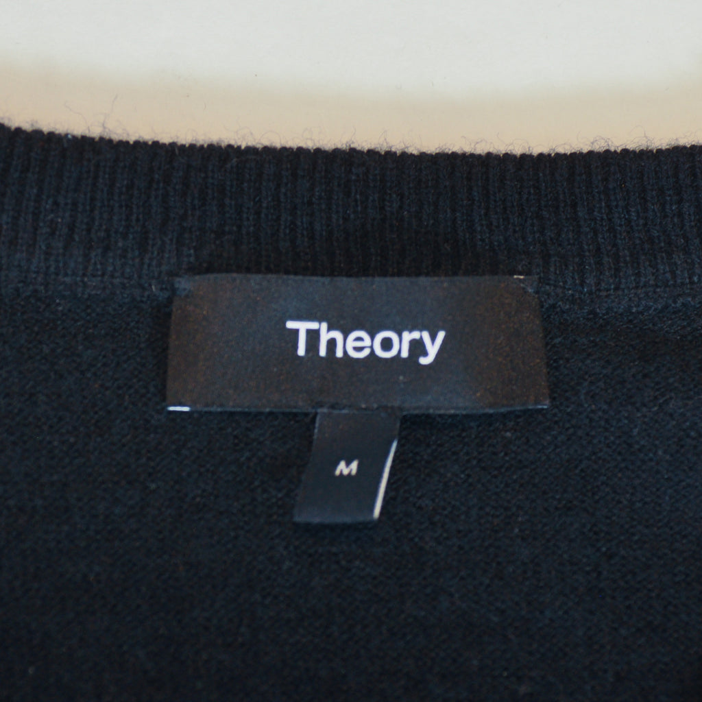 Theory Black Riland P_Harman V-Neck Sweater