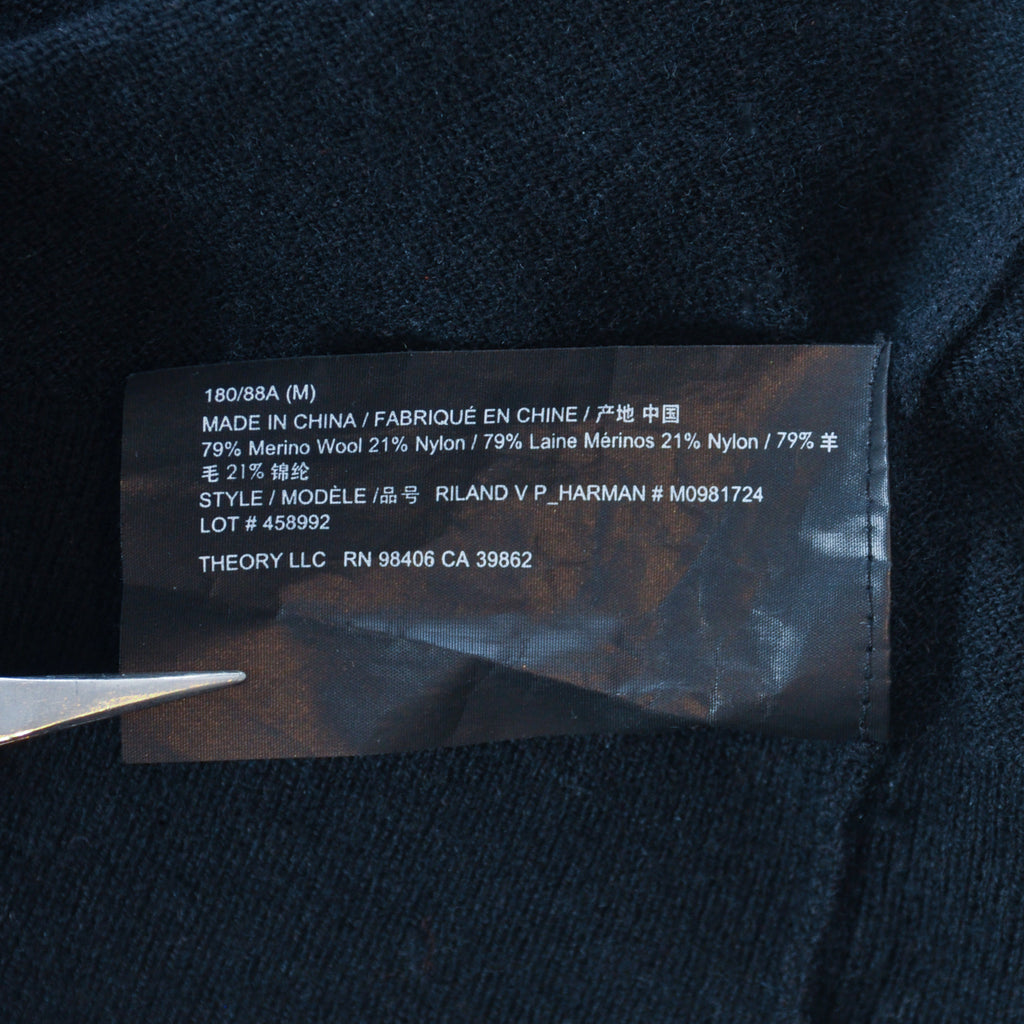 Theory Black Riland P_Harman V-Neck Sweater