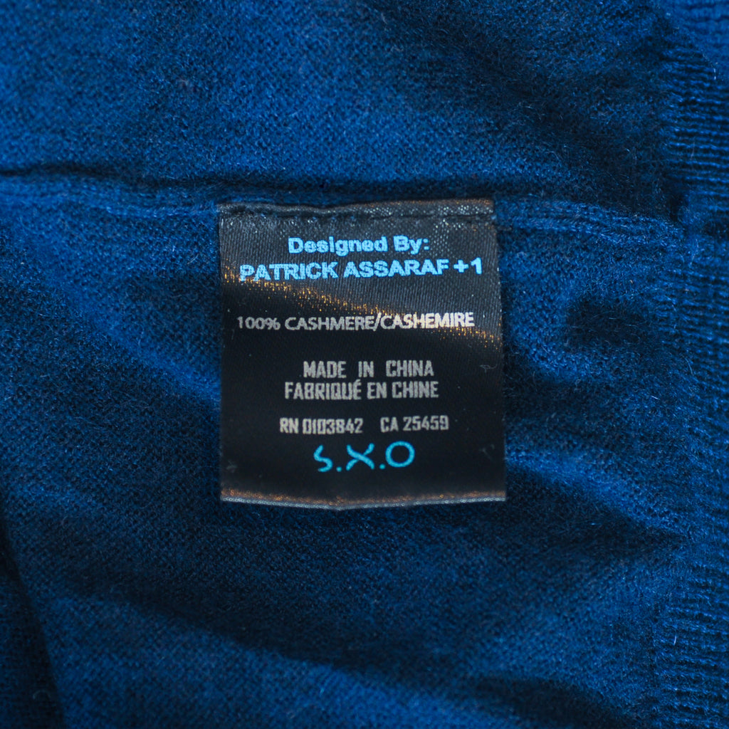 Patrick Assaraf Blue Cashmere Crew Neck Sweater