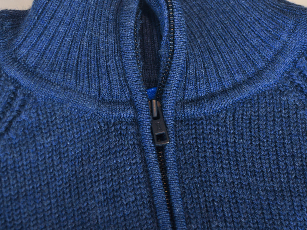 Kit & Ace Blue Merino Wool Quarter Zip Sweater