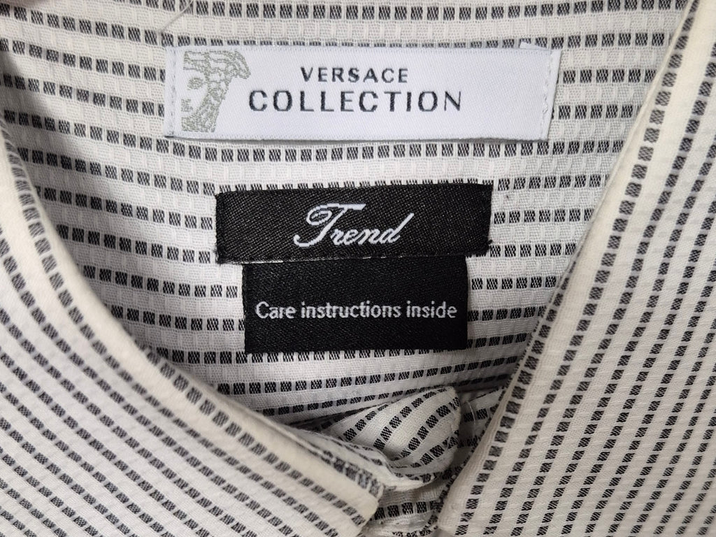 Versace Collection Grey Dotted Stripe Trend Shirt