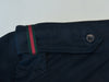Gucci Navy Blue Fitted Military Short Sleeve Shirt
