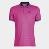 G/Fore Skull and T’s Pink Striped Tech Jersey Polo Shirt