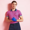 G/Fore Skull and T’s Pink Striped Tech Jersey Polo Shirt