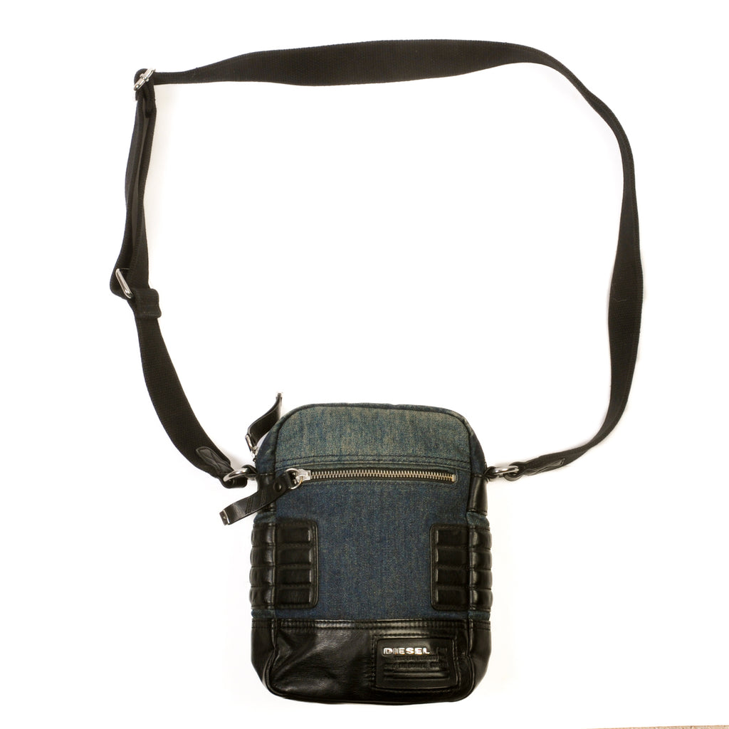 Diesel Leather and Denim Shoulder Bag