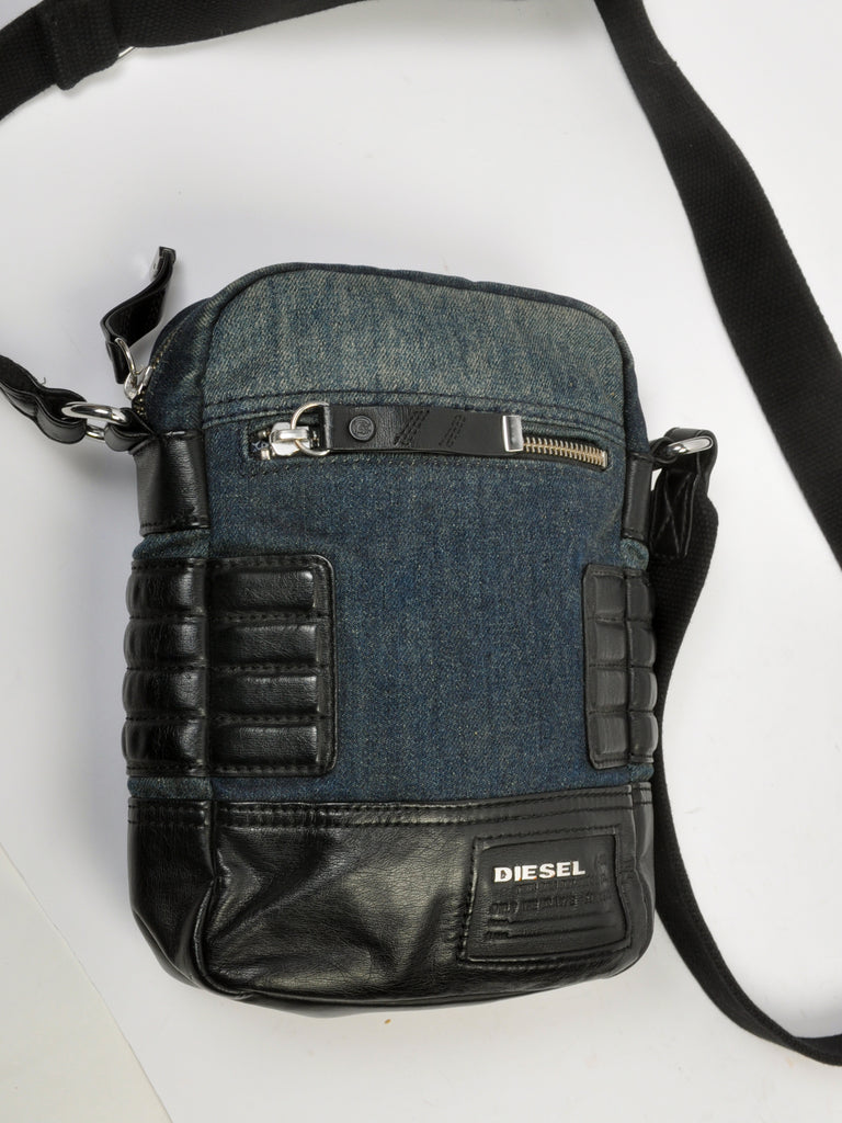 Diesel Leather and Denim Shoulder Bag