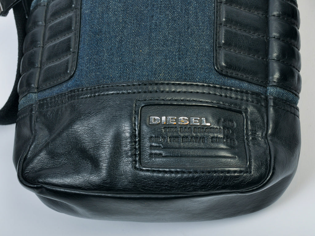 Diesel Leather and Denim Shoulder Bag
