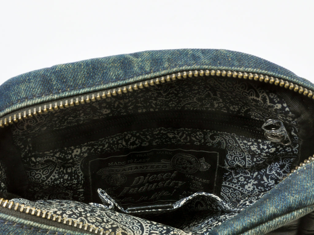 Diesel Leather and Denim Shoulder Bag