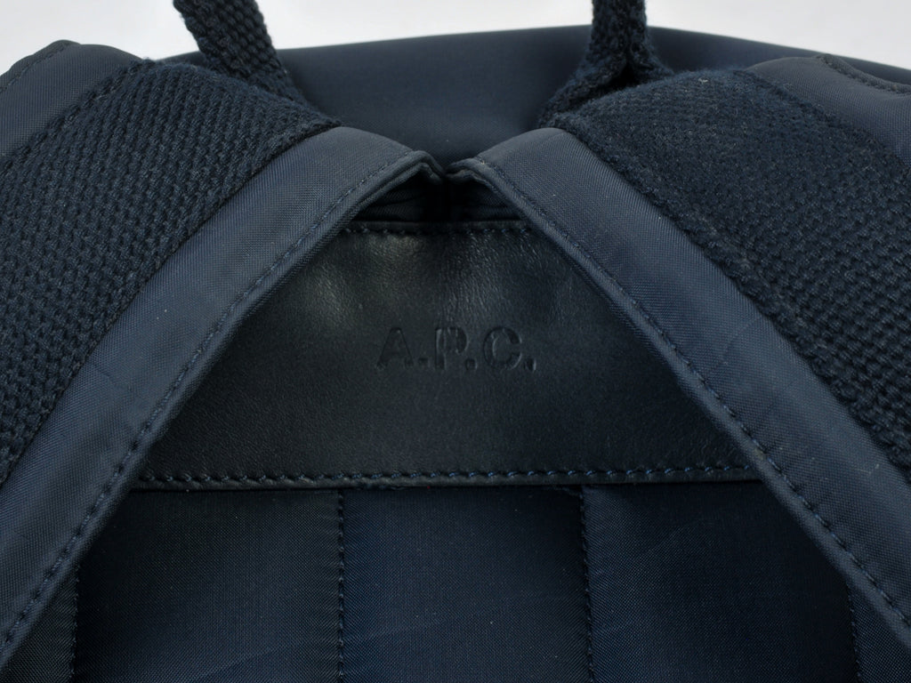 A.P.C. Navy Blue Nylon Backpack